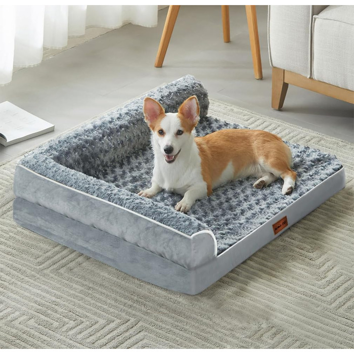 Ортопедичне ліжко для собак великих порід - водовідштовхуюче, з неслизьким дном та знімним чохлом (M: 71 x 58 x 17 см)