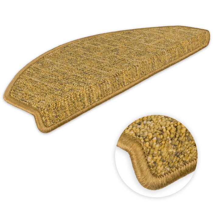 Ступінчасті килимки Kettelservice-Metzker Altona напівкруглі | Одинарні та набори I Килимки на сходи, золотий колір, 26 шт.