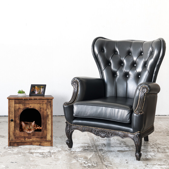 Relaxdays Cat Litter Box Cabinet with Door