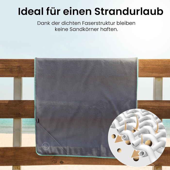 Набір рушників з мікрофібри (2 шт): швидковисихаючі, компактні, легкі. Великі та малі рушники з мікрофібри для спорту, подорожей, фітнесу, кемпінгу. Сірий колір.