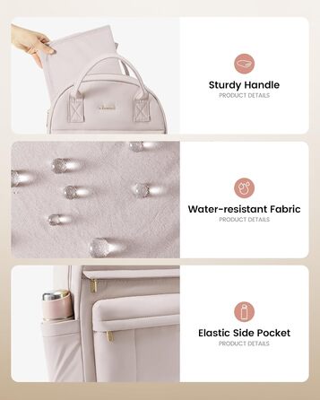 LOVEVOOK Рюкзак-переноска для мами та тата, рюкзак для підгузників з пеленальною підкладкою, сумісний з візком, великий, для подорожей, бежевий