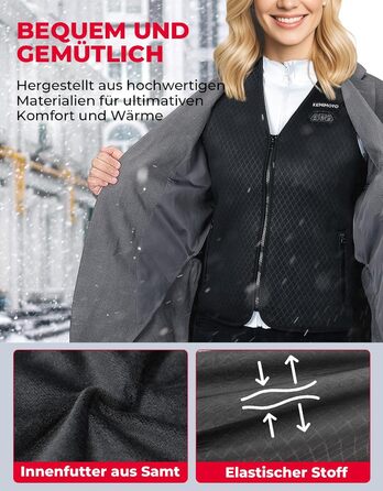 Обогреваемая жилетка KEMIMOTO для женщин с 6 зонами обогрева, 3 уровня нагрева, USB, для мотоцикла, активного отдыха, кемпинга, катания на лыжах, походов, аккумулятор 10000mAh