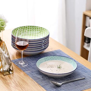 Набір тарілок Vancasso Macaroon (8 шт.): супові та глибокі, порцеляна, Ø 21.5 см, 600 мл