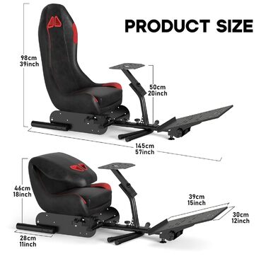 Стенд для гоночного керма DIWANGUS з кріслом - сумісний з Logitech G923, G920, G29, G27, G25 та Thrustmaster T248X, T248, T300Rs, TX, T150 для PS4, PS5, Xbox 360, Xbox