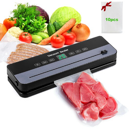 Вакуумний пакувальник Obecilc 7-в-1 з ріжучим ножем, 65 кПа, сухий/вологий режим, 10 пакетів, для дому та ресторану