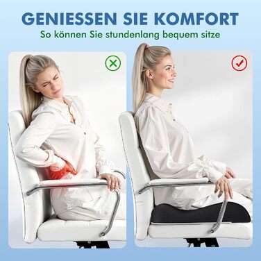 Подушка ортопедична з піни Memory Foam Benazcap для сидіння: зняття тиску, для авто, офісу, геймінгу, дому. Знімний чохол (45x41x8 см)