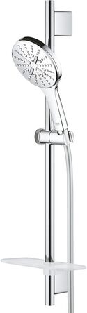 GROHE Vitalio SmartActive 130 Cube | Handshower 3 Spray Patterns | Chrome | 26595000 (Brstg.Set 900mm, round, Chrome)