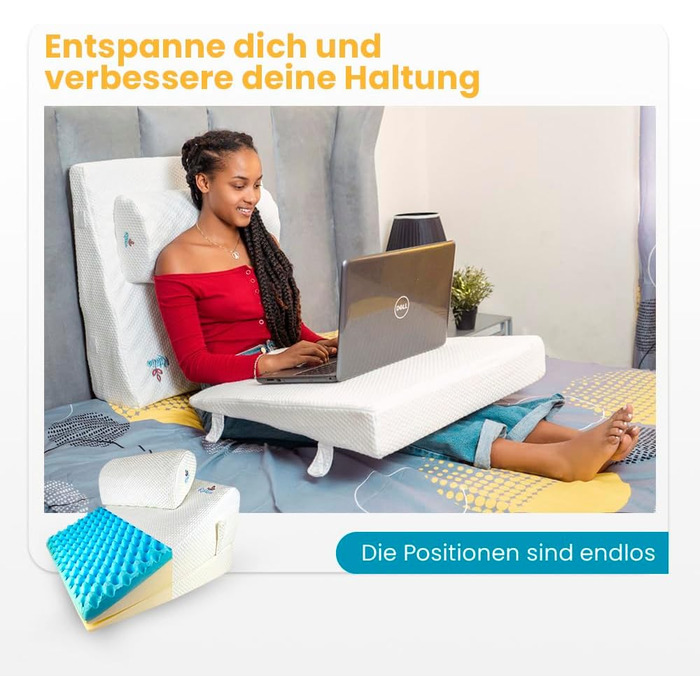 Подушка-валик Ritalia® з роликом для шиї, розмір 60x60x30 см. Підтримка спини, колін, ніг, для дивану та крісла. X-Large