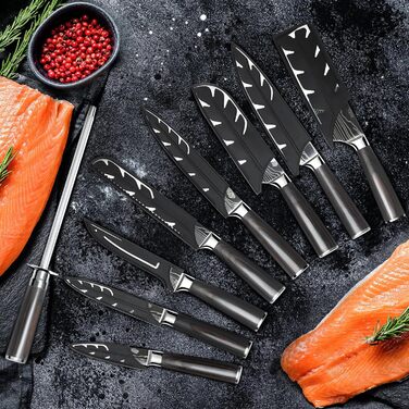 Набір кухонних ножів Gustrug 3 шт. з ергономічними ручками: кухонний ніж, сантoku, універсальний (8 шт.)