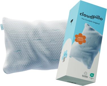 Подушка Cloudpillo преміум з піни пам'яті 50x70 см – ергономічна, регульована по висоті, гіпоалергенна, екологічна, для алергіків, з ефектом охолодження та зігрівання