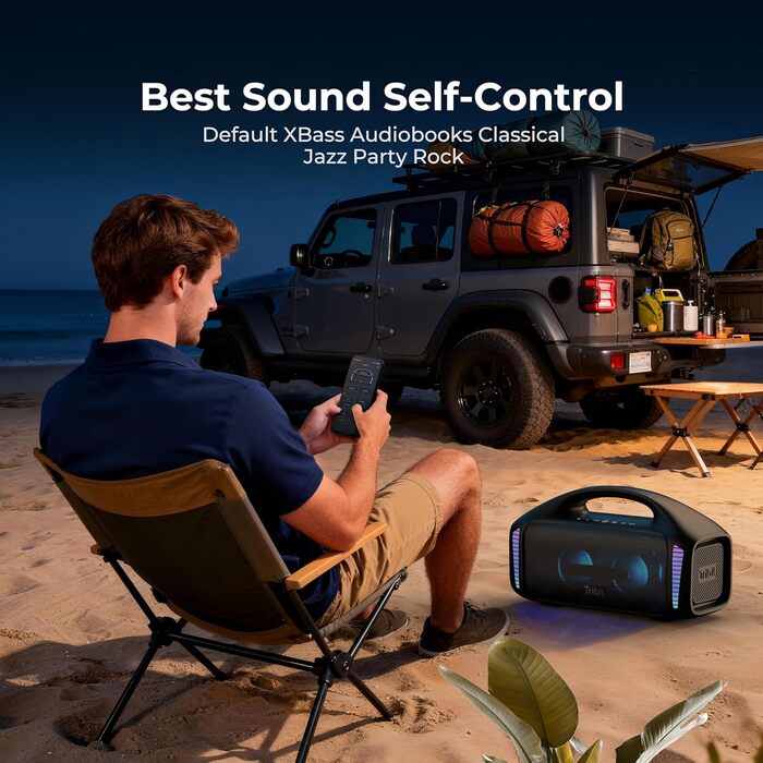 Tribit StormBox Blast – Портативна Bluetooth колонка 140 Вт, XBass, IPX7, 30 год, LED, для вечірок, пляжу, кемпінгу