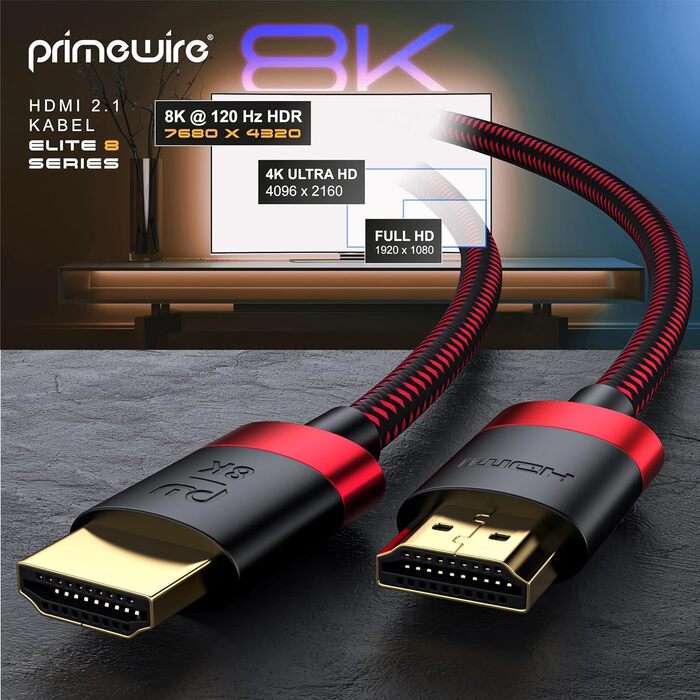 HDMI кабель 2.1/2.0 8K/4K - 5 метрів - 8K@60Hz/120Hz, 4K@240Hz, 48 Gbit/s, 3D, Ethernet, для TV, Blu-ray, PS5, Xbox Series X, Switch, чорний