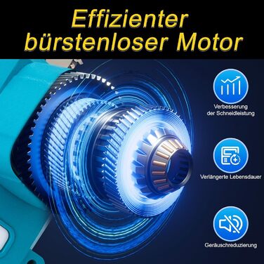 Акумуляторна міні-пила 6 дюймів (20 см) з безщітковим мотором, комплект з 2 ланцюгами 6 дюймів, 2 ланцюгами 8 дюймів, 2 направляючими плитами, 2 батареями високої ємності, для обрізки дерев та різання деревини, блакитна