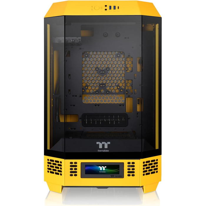 Thermaltake The Tower 300 Bumblebee - Корпус ПК Micro Tower (Micro-ATX/mini-ITX) з вертикальним дизайном, 3 скляні панелі, 2 вентилятори 140mm, підтримка радіатора 420mm