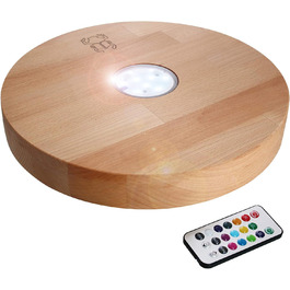 Kaya Shisha Coaster with LED and Remote Control, Water Pipe Accessories (Ø 22cm) (Beech, 30cm)