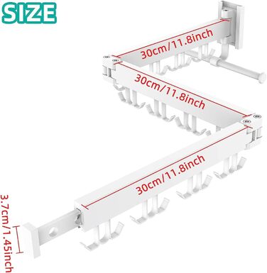 Сушарка для білизни Honeyhouse настінна розкладна, чорна, з кріпленням та тримачами для шкарпеток
