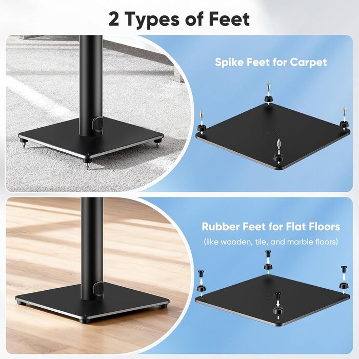 Регульовані підставки для акустики: висота 72-120 см, універсальні, з кабельною організацією, вантажопідйомність 15 кг (пара)