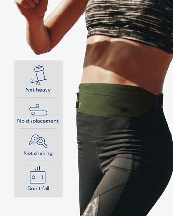 Водонепроникний поясний ремінь WATERFLY для телефону: спортивна сумка-чохол для бігу, джогінгу, фітнесу, подорожей (армійсько-зелений)