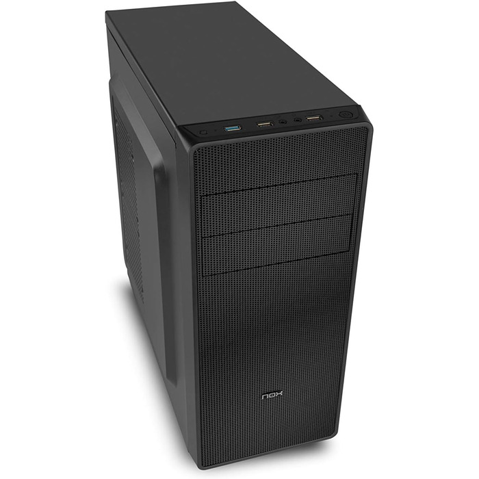 Корпус для ПК NOX COOLBAY RX - NXCBAYRX: ATX, Micro ATX, USB 3.0, металева сітка, підтримка 3 вентиляторів, 4 HDD, відеокарта до 370 мм, чорний