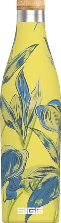 SIGG - Insulated Drinking Bottle - Meridian - Leak-Proof - Extra Slim - BPA-Free - Plastic-Free - Double-Walled 18/8 Stainless Steel - Bamboo Screw Cap - 0.5L / 0.7L (Sumatra Maki, Sumatra 0.5 L)