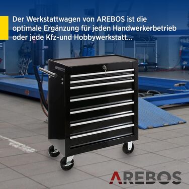 Arebos 7-Drawer Tool Cart with Central Lock