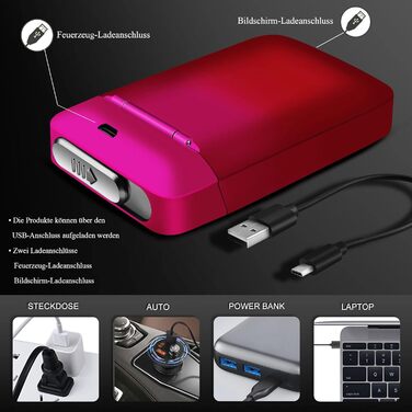 Вишуканий тютюнониця з запальничкою Lafagiet XL666 для 18 сигарет King Size, LED-дисплей, подарунок на День батька