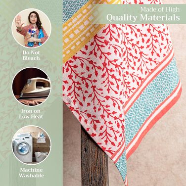 Maison d'Hermine Marquise 100% Cotton Set of 3 Multi-Purpose Kitchen Towels Soft, absorbent dish towels | Dish towels | Bar towels | Spring/Summer (50 cm X 70 cm)