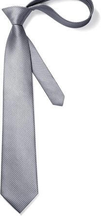 Краватка та нагрудний хустинка HISDERN: комплект для весілля, ділових зустрічей та свят (срібно-сірий)