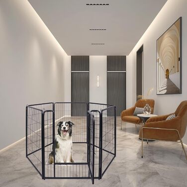 Набір вольєрів для собак SUBTLETY (6 шт.) з дверима та ґрунтовими анкерами. Freilaufgehege, загородження для собак, вольєр для цуценят, портативний вольєр для тварин, для саду та кемпінгу. Стійкий до погодних умов.