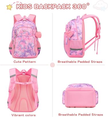 Дитячий рюкзак Cusangel для дівчаток та хлопчиків, ергономічний, регульований, водонепроникний, з нагрудним ременем - рожевий з серцем