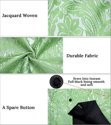 Костюм чоловічий DiBanGu 7-частинний: жакардовий піджак, краватка з коміром, штани, для весілля, свят, XL, світло-зелений