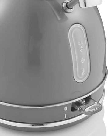 Swan Retro Electric Kettle - 1.8L, Vintage Design, Automatic Shut-Off, Cordless, BPA-Free Stainless Steel, 3000W, Grey