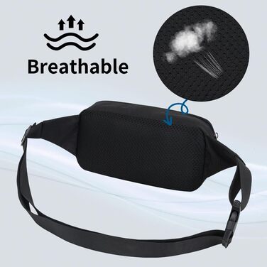 Чоловіча/жіноча поясна сумка Bauchtasche (Чорна) для спорту, подорожей та активного відпочинку