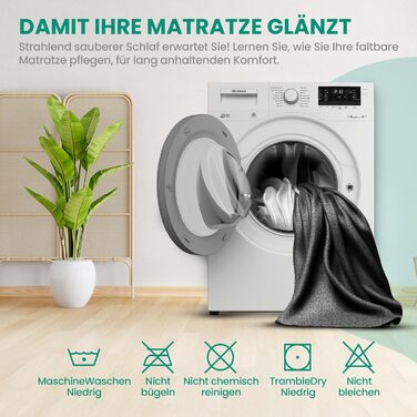 Складний матрац Goliez 3-в-1 для гостей, пінополіуретановий, розкладний, для кемпінгу, знімний чохол, сірий, 190x60x7 см