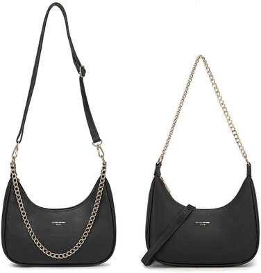 Сумка жіноча David Jones через плече, чорна: елегантна крос-боді сумка з ланцюжком зі штучної шкіри для вечірок та повсякденного використання