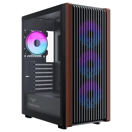 Корпус Preyon Nest Timber Midi Tower, чорний