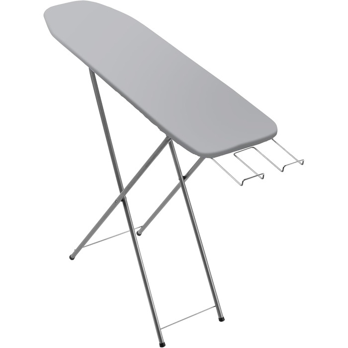 Прасувальна дошка KADAX з полицею, 104x30 см, з підставкою для праски, компактна станція для прасування з підкладкою з піни (Сірий)