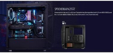 Ігровий корпус AeroCool KLAW ATX, загартоване скло, RGB підсвітка, 3 RGB вентилятори, чорний