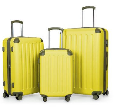 Набір валіз для подорожей HAUPTSTADTKOFFER Spree (S, M, L), жовтий, з TSA-замком та колесами