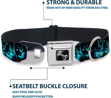Нашийник для собак Buckle-Down Seatbelt Buckle - широкий 2.5 см, розмір L, універсальний, багатобарвний (DC-W31611-L)