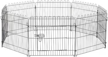 PawHut® Забіг для цуценят, огорожа для собак, клітка для вигулу, розмір: 71x61 см, чорний M