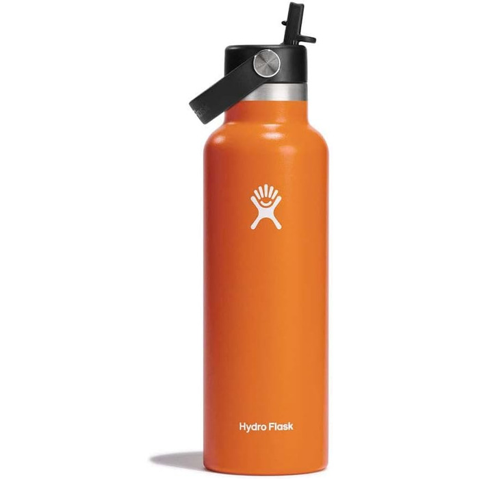HYDRO FLASK - 21oz (621ml) Water Bottle with Straw Lid - Vacuum Insulated, Reusable Stainless Steel Bottle - Leak-Proof Lid - Hot & Cold - Small Opening - Mesa