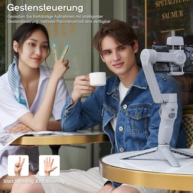 ZHIYUN Smooth Q3: Стабілізатор для смартфона з 3 осями, гімбал для iPhone та Android, зі штативом, вбудованим світлом та зумом, для Vlogging, YouTube та TikTok