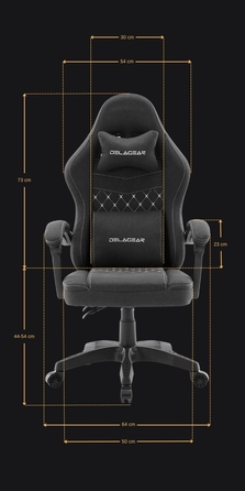 Ігрове крісло DELAGEAR G 300, чорне, тканинне