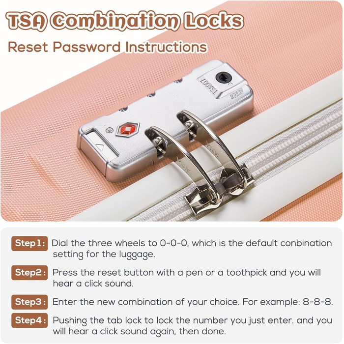 Набір валіз Joyway: велика валіза з ABS-пластику, 4 колеса, TSA-замок, сумка для ручної поклажі та кульбага (Рожевий)