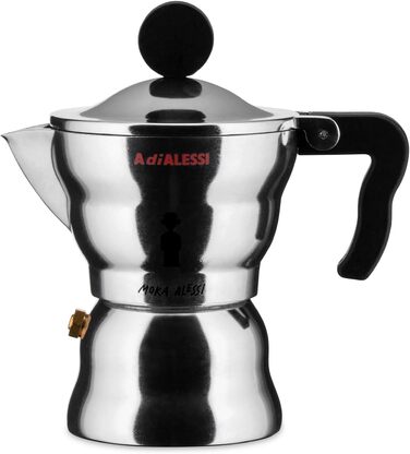Еспресо-кавомашина Alessi AAM33/6 Design, алюмінієвий корпус, термопластик, срібна, 1 чашка
