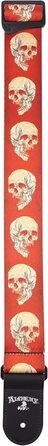 Ремінь для гітари D'Addario Alchemy Cryptorosa, плетіння, з зображенням черепа