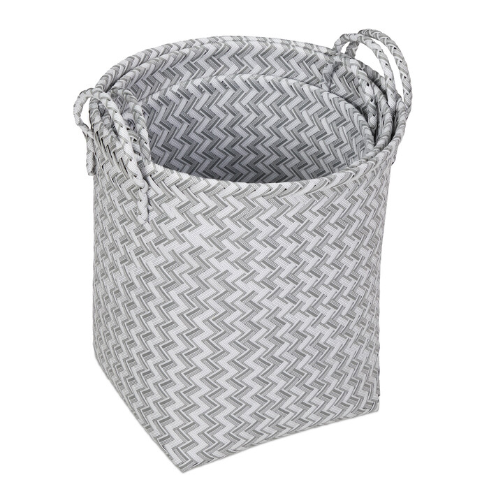 Relaxdays Woven Laundry Basket 3-Piece Set