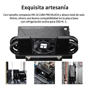 Охолоджувач SSD Thermalright HR10 2280 PRO BLACK: Радіатор з 2 тепловими трубами, для настільних ПК