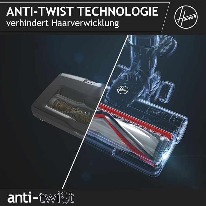 Бездротовий акумуляторний пилосос Hoover HF9 Home I 2 шт. акумулятори, до 240 м² та 60 хв роботи, потужний, бездротовий, без мішка, з LED-підсвічуванням та антизаплутувальною насадкою для будь-яких поверхонь